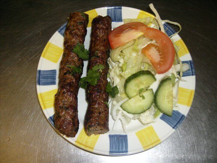 Lamb Seekh Kebab served on plate